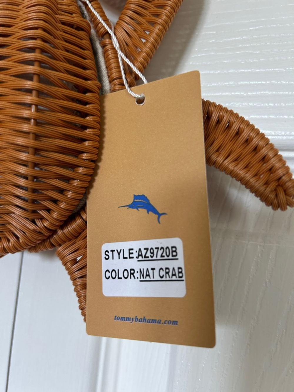 Crab Wicker Shoulder Bag in Cognac Brown - Picture 4 of 8